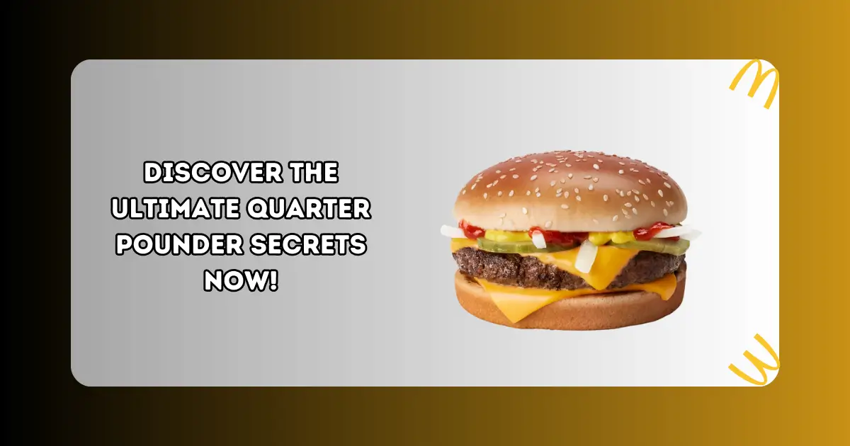 McDonald’s Quarter Pounder® with Cheese Price, Nutrition, Allergen